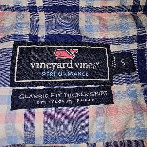 Vineyard Vines Belmond Plaid Classic Fit On‎ The Go Performance Tucker Shirt Sml - Picture 4 of 4
